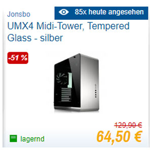 Midi-Tower Tempered Glass Silber