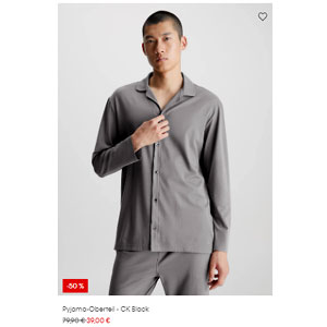 Pyjama-Oberteil CK - Schwarz